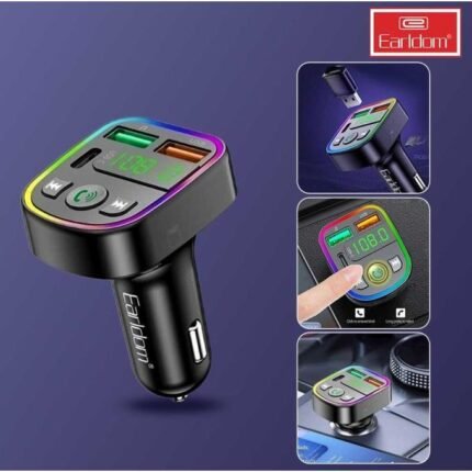 مشغل MP3 لاسلكي للسيارة Earldom ET-M103 بتقنية البلوتوث مع شحن سريع 3.1 أمبير وجهاز إرسال FM