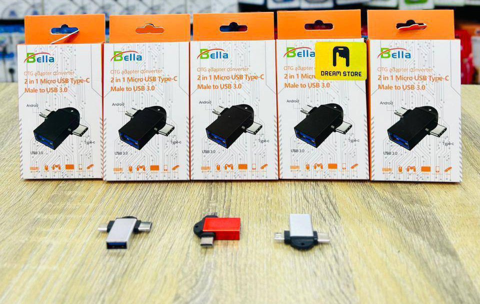 otg اوتوجى ميكرو + تايب سى محول OTG مزدوج 2 في 1 (مايكرو نوع-C) إلى (USB3) - الصورة 1